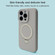 iPhone 12 Pro Max Precision Hole Liquid Silicone MagSafe Metal Ring Holder Phone Case - Rock Grey