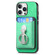 iPhone 12 Pro Max Retro Folding Ring Holder Card Bag MagSafe Phone Case - Green