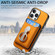 iPhone 12 Pro Max Retro Folding Ring Holder Card Bag MagSafe Phone Case - Yellow