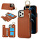 iPhone 12 Pro Max RFlD Anti-theft Double Buckle Ring Zipper Card Phone Case - Brown