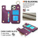iPhone 12 Pro Max RFlD Anti-theft Double Buckle Ring Zipper Card Phone Case - Dark Purple