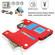 iPhone 12 Pro Max RFlD Anti-theft Double Buckle Ring Zipper Card Phone Case - Red