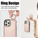 iPhone 12 Pro Max RFlD Anti-theft Double Buckle Ring Zipper Card Phone Case - Rose Gold
