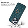 iPhone 12 Pro Max Rhombic PU Leather Phone Case with Ring Holder - Green