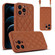iPhone 12 Pro Max Rhombic Texture Phone Case with Dual Lanyard - Brown