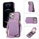 iPhone 12 Pro Max Rhombic Texture RFID Phone Case with Lanyard & Mirror - Purple
