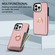 iPhone 12 Pro Max Ring Card Litchi Leather Back Phone Case - Pink