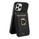 iPhone 12 Pro Max Ring Multifunctional Vertical Flip Wallet Back Cover Leather Phone Case - Black