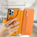 iPhone 12 Pro Max Ring Zipper Wallet RFID Blocking MagSafe Leather Phone Case - Orange