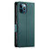iPhone 12 Pro Max Side Buckle Magnetic Frosted Leather Phone Case - Dark Green