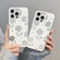 iPhone 12 Pro Max Silver Painting PC Hybrid TPU Phone Case - Hollow Rose White