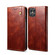 iPhone 12 Pro Max Simple Wax Crazy Horse Texture Horizontal Flip Leather Case with Card Slots & Wallet - Brown