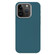 iPhone 12 Pro Max Skin Feel Fine Leather Texture Metal Lens Frame MagSafe Phone Case - Sky Blue