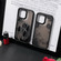iPhone 12 Pro Max Skin Feel Matte TPU+PC Shockproof Phone Case - Black Flower