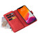 iPhone 12 Pro Max Skin Feel PU + TPU Horizontal Flip Leather Case with Holder & 15 Cards Slot & Wallet & Zipper Pocket & Lanyard - Red