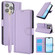 iPhone 12 Pro Max Skin Feel Pure Color Card Slots Leather Phone Case with Dual Lanyard - Purple
