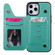 iPhone 12 Pro Max Skull Head Embossing Pattern Shockproof Protective Case with Holder & Card Slots & Wallet - Green