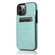 iPhone 12 Pro Max Solid Color PC + TPU Protective Case with Holder & Card Slots - Green