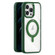 iPhone 12 Pro Max Transparent MagSafe Magnetic Rotating Holder Phone Case - Dark Green
