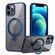iPhone 12 Pro Max Transparent MagSafe Magnetic Rotating Ring Holder Phone Case - Blue
