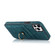 iPhone 12 Pro Max Vintage Patch Leather Phone Case with Ring Holder - Blue