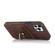 iPhone 12 Pro Max Vintage Patch Leather Phone Case with Ring Holder - Brown