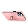iPhone 12 Pro Max Vintage Patch Leather Phone Case with Ring Holder - Pink