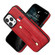 iPhone 12 Pro Max Wristband Kickstand Wallet Leather Phone Case - Red