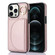 iPhone 12 Pro Max YM007 Ring Holder Card Bag Skin Feel Phone Case - Rose Gold