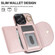 iPhone 12 Pro Max YM007 Ring Holder Card Bag Skin Feel Phone Case - Rose Gold