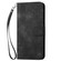 iPhone 12 Pro Max YX0080 Grid Butterfly Embossed Pattern Flip Leather Phone Case with Lanyard - Black