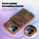 iPhone 12 Pro Max Zipper Card Bag Back Cover Phone Case - Brown