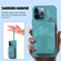 iPhone 12 Pro Max Zipper Card Bag Back Cover Phone Case - Turquoise