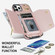 iPhone 12 Pro Max Zipper Card Bag Phone Case with Dual Lanyard - Rose Gold