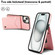 iPhone 12 / 12 Pro AwQuer Vertical Flip Card Bag Holder Leather Phone Case - Rose Gold