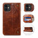 iPhone 12 / 12 Pro Baroque Simple Horizontal Flip Leather Case with Holder & Card Slots & Wallet - Light Brown