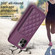 iPhone 12 / 12 Pro BF25 Square Plaid Card Bag Holder Phone Case - Dark Purple