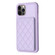 iPhone 12 / 12 Pro BF25 Square Plaid Card Bag Holder Phone Case - Purple