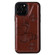 iPhone 12 / 12 Pro Butterfly Embossing Pattern Shockproof Protective Case with Holder & Card Slots & Photo Frame - Brown