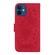 iPhone 12 / 12 Pro Butterfly Rose Embossed Leather Phone Case - Red