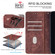 iPhone 12 / 12 Pro Color Stitching Skin Feel Leather RFID Blocking Phone Case - Brown
