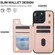iPhone 12 / 12 Pro Crossbody Dual-Buckle Wallet Back Leather Phone Case - Rose Gold