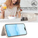 iPhone 12 / 12 Pro Crossbody Flower Pattern Leather Phone Case - White