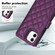 iPhone 12 / 12 Pro Crossbody Multifunction Rhombic Leather Phone Case - Dark Purple