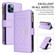 iPhone 12 / 12 Pro Crossbody Zipper Wallet Rhombus Leather Phone Case - Purple