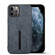 iPhone 12 / 12 Pro Denior DV Elastic Card PU Back Cover Phone Case - Grey