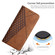 iPhone 12 / 12 Pro Diamond Pattern Splicing Skin Feel Magnetic Horizontal Flip Leather Case with Card Slots & Holder & Wallet - Brown