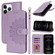 iPhone 12 / 12 Pro Double Fold Printed Embossing Leather Phone Case - Purple
