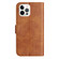 iPhone 12 / 12 Pro Dual-Folded S-shape Leather Phone Case - Brown
