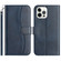iPhone 12 / 12 Pro Dual-Folded S-shape Leather Phone Case - Navy Blue